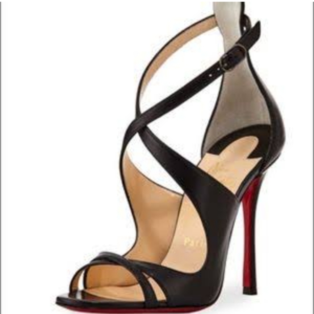 ❤️HP❤️❌️SOLD❌️Christian Louboutin Malefissima 100mm Crisscross Red Sole Sandal❤️ - Picture 3 of 9